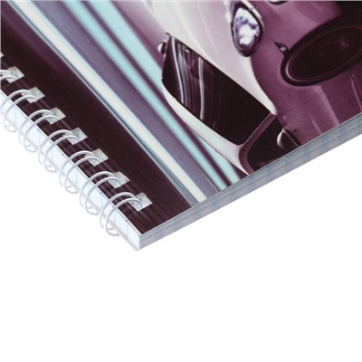 Блокнот А6, 40 листов на гребне "Машины", обложка ламинированный картон, МИКС