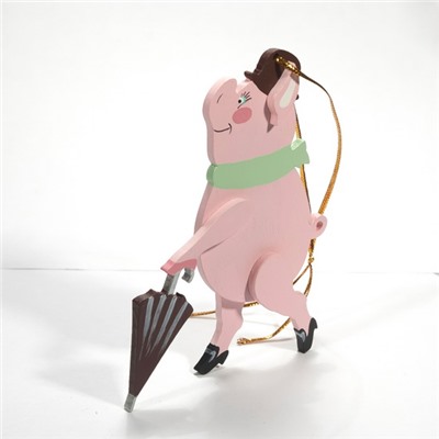 Символ 2019 года - Свин с зонтом 490-1