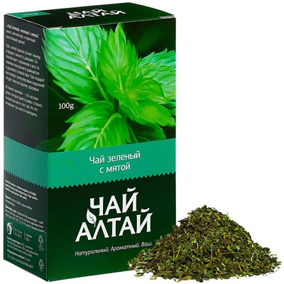 Зеленый чай с мятой, 100 гр.