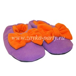 Балетки фиолетовые с оранжевым бантиком