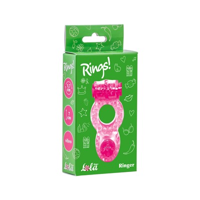 Эрекционное кольцо с вибрацией Rings Ringer pink 0114-73Lola