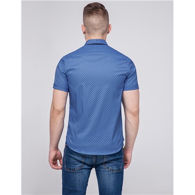 Синяя молодежная рубашка Semco качественного пошива модель 20426 1116