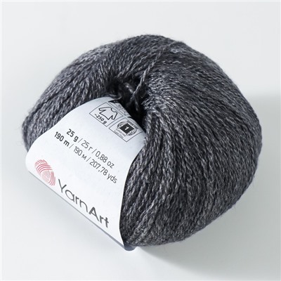 Пряжа "Silky Wool" 35% силк район, 65% мерино. вул 190м/25г (335 т.сёрый)