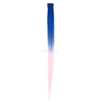 Цветная прядь на заколке VDM 50 см Сине-Розовый
