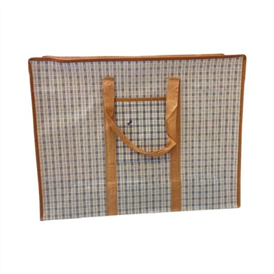 Двухслойная прочная хозяйственная сумка на молнии, 60х45х18 см