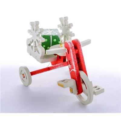 Елочная игрушка - Детский велосипед с багажником 3020 SnowFlake