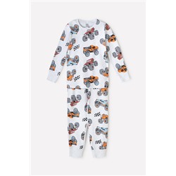 Пижама для мальчика Crockid К 1552 машины на светло-сером меланже