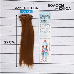 Волосы - тресс для кукол «Прямые» длина волос: 25 см, ширина:100 см, цвет № 27А