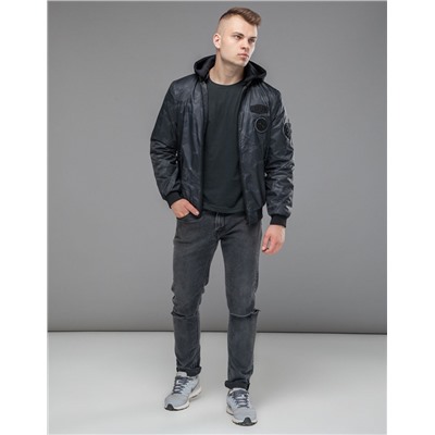 Куртка бомбер Braggart "Youth" на молнии черно-серая модель 14262