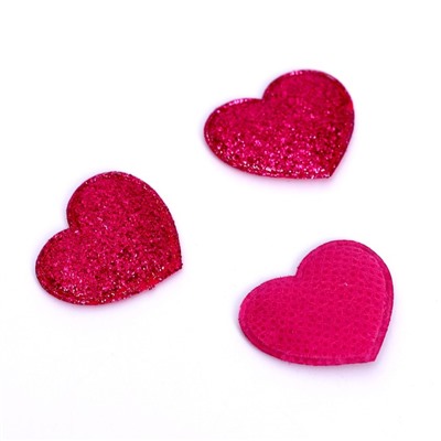 Сердечки декоративные, набор 20 шт., размер 1 шт: 2,5 × 2,2 см, цвет фуксия