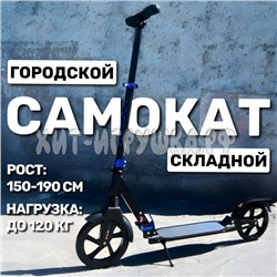 Самокат городской двухколесный (ВЫБОР ЦВЕТА) 004F, 004F_синий