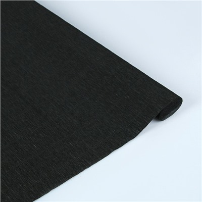Бумага для упаковок и поделок, гофрированная, черная, однотонная, двусторонняя, рулон 1 шт., 0,5 х 2,5 м