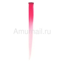 Цветная прядь на заколке VDM 50 см Малиново-Розовый