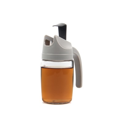 Бутылка 300 мл для масла и соусов с маятниковым клапаном-дозатором, стекло, пластик, SP-634