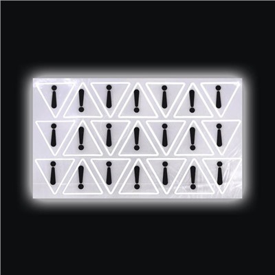 Светоотражающие наклейки «Предупреждающий знак», 11,2 × 6,5 см, 21 шт на листе, цвет серый