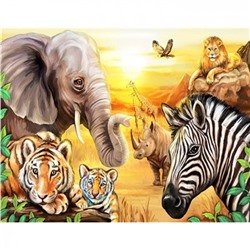 Алмазная мозаика картина стразами Животные Африки, 30х40 см