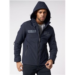 Куртка мужская с капюшоном темно-синего цвета 88601TS