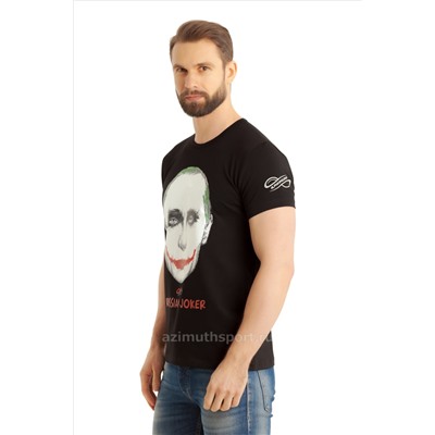 Светящаяся мужская футболка стрейч Alpha Endless 4204 Black / Русский Джокер / Бэтмен / Футболка с Путиным / Путин / Светится в темноте и ультрафиолете