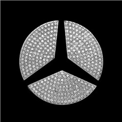 Наклейка логотип со стразами на руль Mercedes-Benz