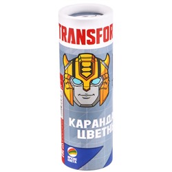 Карандаши цветные в тубусе МИНИ, 12 цветов,  Transformers