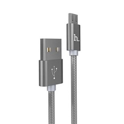 Кабель USB 2.0 Am=>micro B - 1.0 м, тканевая оплетка, серый, Hoco X2 (0L-00037540)