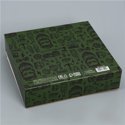 Коробка складная подарочная «С 23 февраля», 20 × 18 × 5 см