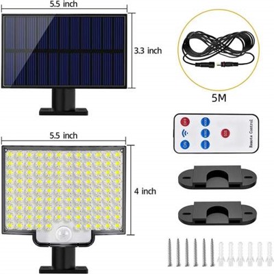 Уличный светодиодный фонарь на солнечной батарее 228 LED с датчиком и пультом оптом