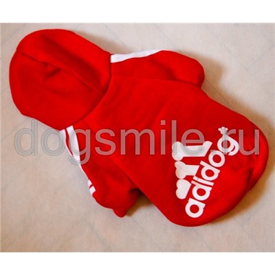 Красный пуловер "Adidog"