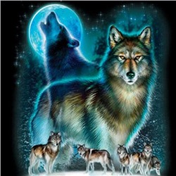 Алмазная мозаика картина стразами Стая волков, 30х40 см