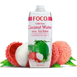Кокосовая вода FOCO с соком личи 330 мл