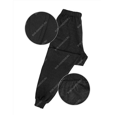 Трико мужское тк.Футер 2-х нитка с начёсом цв.Чёрный на манжете арт.012