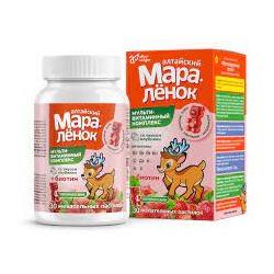 Витамины для детей жевательные с Биотином Клубника Алтайский мараленок 30 шт.