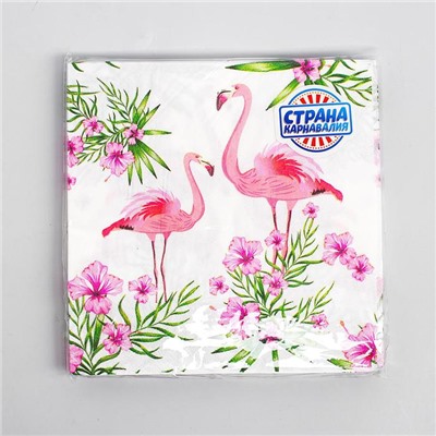 Салфетки бумажные «Парочка фламинго», 33х33 см, набор 20 шт.