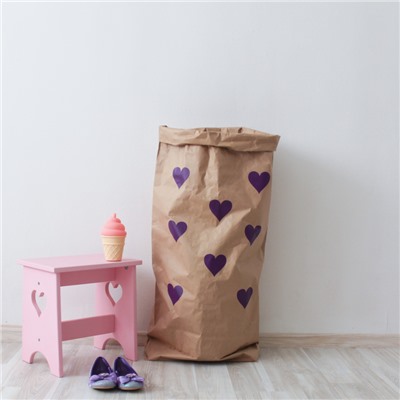 Эко-мешок для игрушек из крафт бумаги Small Hearts