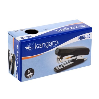 Степлер №10 10 листов Kangaro mini HS-Mini10, встроенный антистеплер, 50 скоб микс