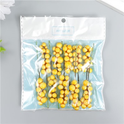 Декор для творчества "Веточка с ягодами" жёлтый набор 10 шт 1х1х9 см