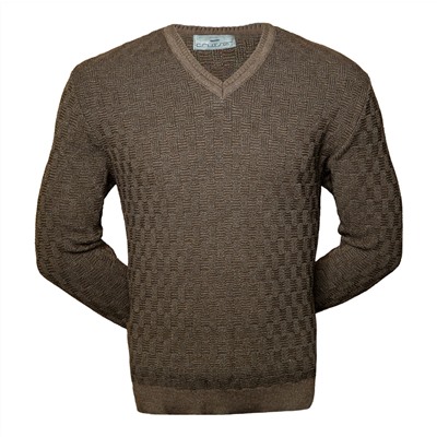 Классический пуловер коричневого цвета  ( 1621 )