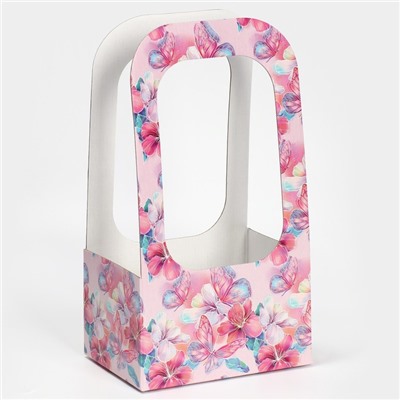 Коробка-переноска для цветов «Для тебя», 17 × 12 × 32 см