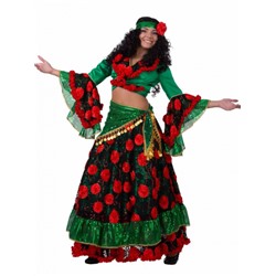 Карнавальный костюм Цыганка красно-зеленая