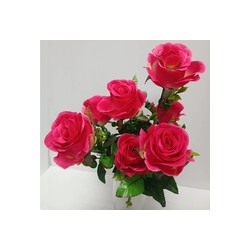 Букет искусственных цветов роза розовый 60 см 7 бутонов к20